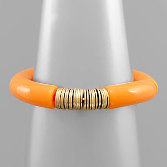 Acrylic & Metal Disks Bracelet